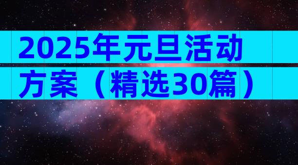 2025年元旦活动方案（精选30篇）