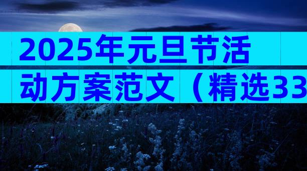 2025年元旦节活动方案范文（精选33篇）