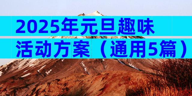 2025年元旦趣味活动方案（通用5篇）
