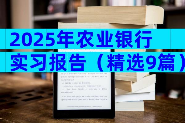 2025年农业银行实习报告（精选9篇）