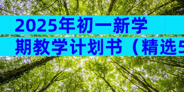 2025年初一新学期教学计划书（精选5篇）