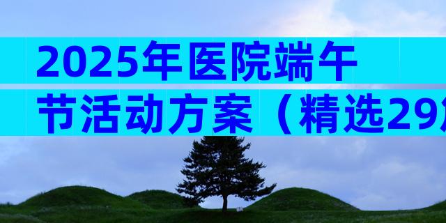 2025年医院端午节活动方案（精选29篇）