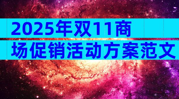 2025年双11商场促销活动方案范文（精选28篇）