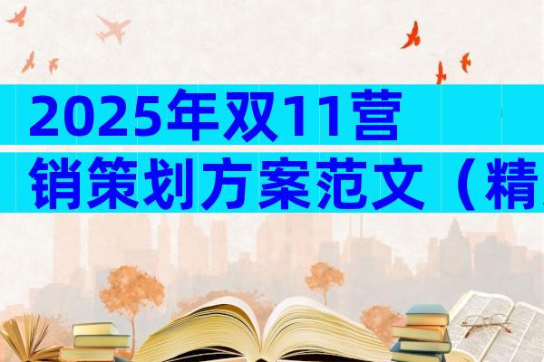 2025年双11营销策划方案范文（精选5篇）