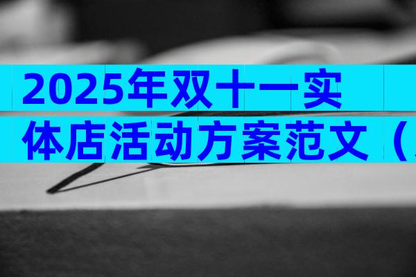 2025年双十一实体店活动方案范文（通用7篇）