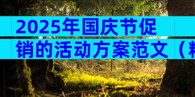 2025年国庆节促销的活动方案范文（精选21篇）