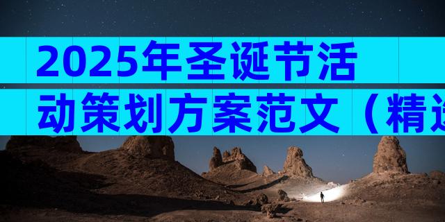 2025年圣诞节活动策划方案范文（精选31篇）
