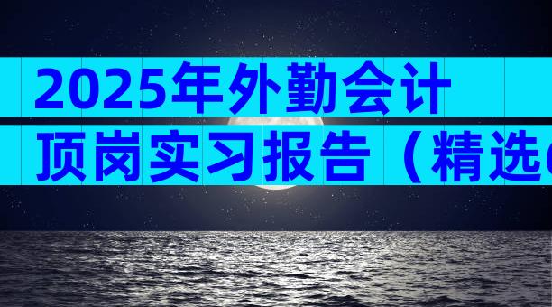 2025年外勤会计顶岗实习报告（精选6篇）
