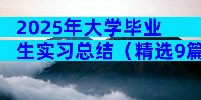 2025年大学毕业生实习总结（精选9篇）