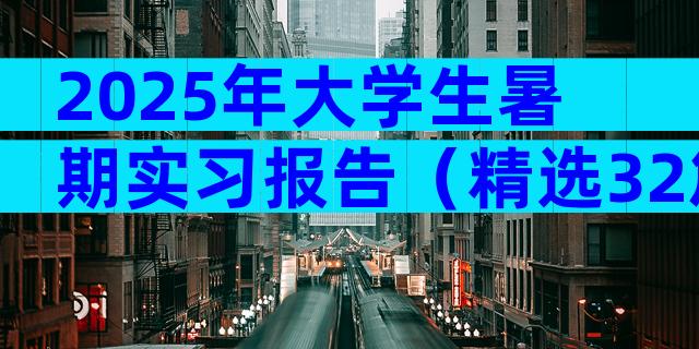 2025年大学生暑期实习报告（精选32篇）