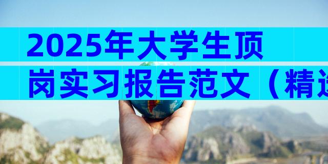 2025年大学生顶岗实习报告范文（精选28篇）