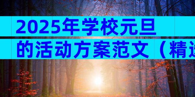 2025年学校元旦的活动方案范文（精选9篇）