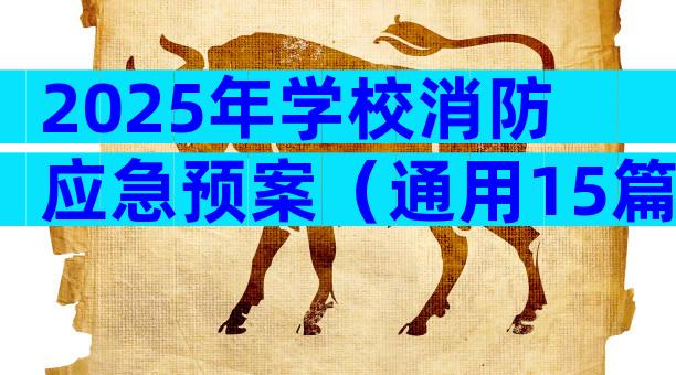 2025年学校消防应急预案（通用15篇）