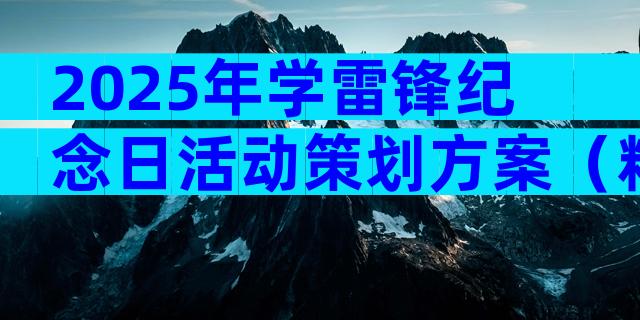 2025年学雷锋纪念日活动策划方案（精选8篇）