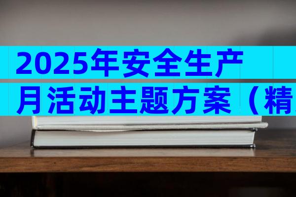 2025年安全生产月活动主题方案（精选30篇）