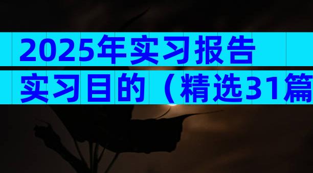 2025年实习报告实习目的（精选31篇）