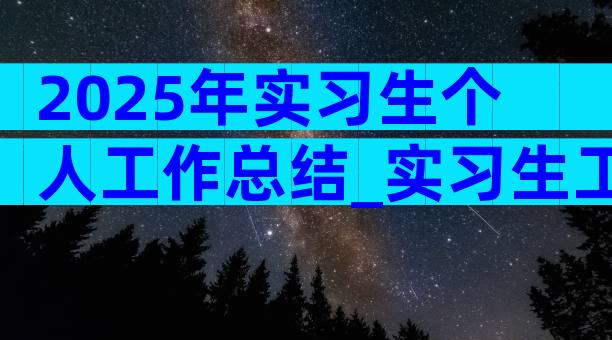 2025年实习生个人工作总结_实习生工作总结（精选4篇）