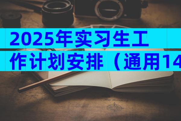 2025年实习生工作计划安排（通用14篇）