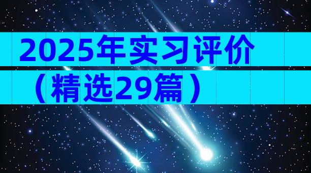 2025年实习评价（精选29篇）