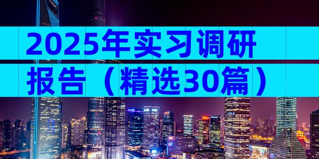 2025年实习调研报告（精选30篇）