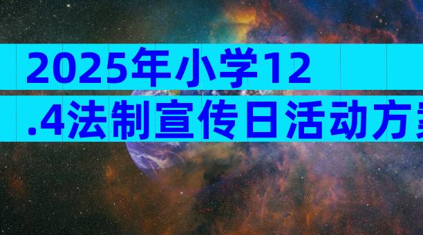 2025年小学12.4法制宣传日活动方案（精选31篇）