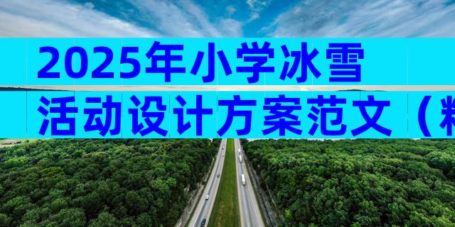 2025年小学冰雪活动设计方案范文（精选3篇）