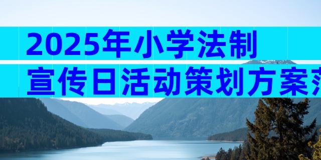 2025年小学法制宣传日活动策划方案范文（通用33篇）