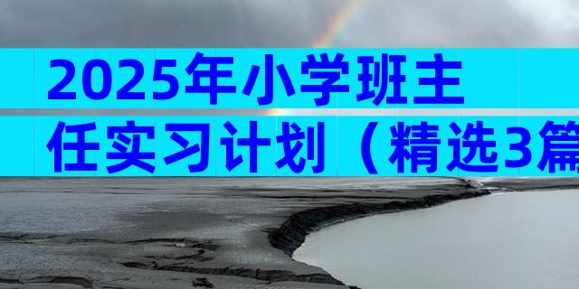 2025年小学班主任实习计划（精选3篇）