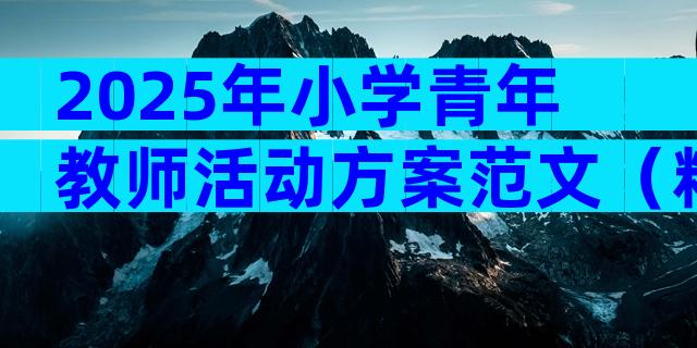 2025年小学青年教师活动方案范文（精选30篇）