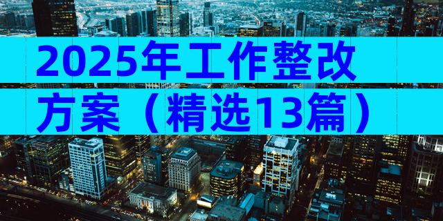2025年工作整改方案（精选13篇）
