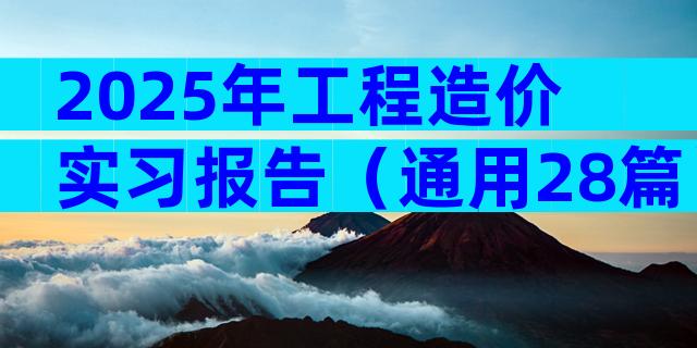 2025年工程造价实习报告（通用28篇）