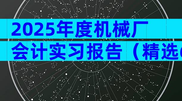 2025年度机械厂会计实习报告（精选6篇）