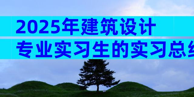 2025年建筑设计专业实习生的实习总结（精选6篇）