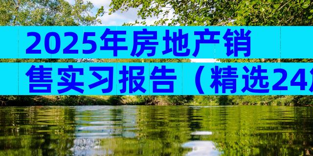 2025年房地产销售实习报告（精选24篇）