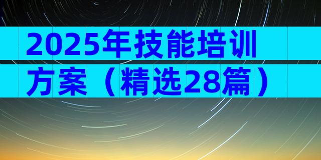 2025年技能培训方案（精选28篇）