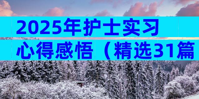 2025年护士实习心得感悟（精选31篇）