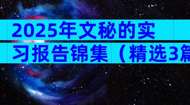 2025年文秘的实习报告锦集（精选3篇）