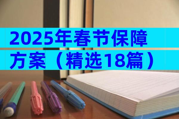 2025年春节保障方案（精选18篇）