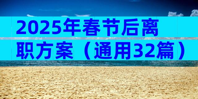 2025年春节后离职方案（通用32篇）