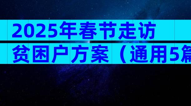 2025年春节走访贫困户方案（通用5篇）