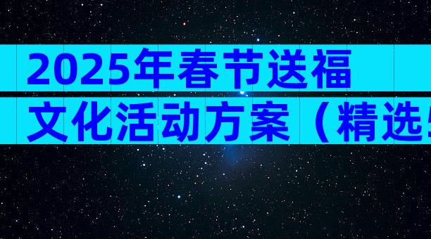 2025年春节送福文化活动方案（精选5篇）
