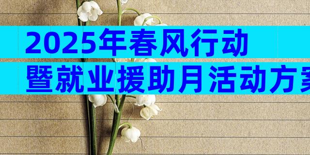 2025年春风行动暨就业援助月活动方案（通用29篇）