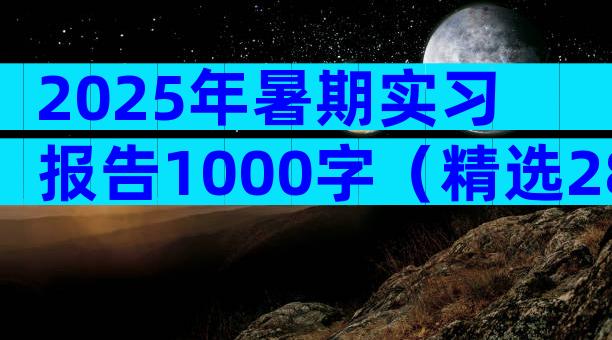 2025年暑期实习报告1000字（精选28篇）