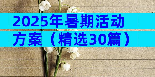 2025年暑期活动方案（精选30篇）