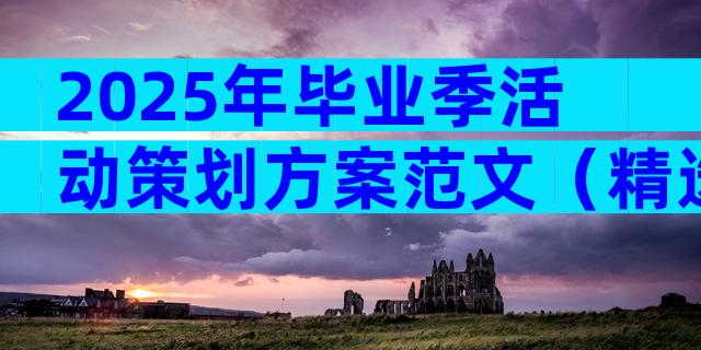 2025年毕业季活动策划方案范文（精选28篇）