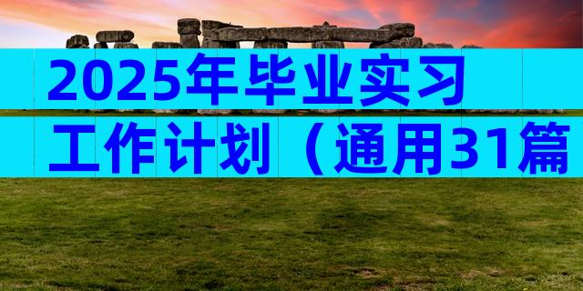2025年毕业实习工作计划（通用31篇）