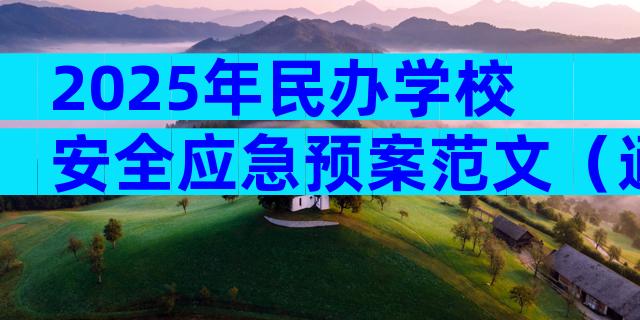 2025年民办学校安全应急预案范文（通用3篇）