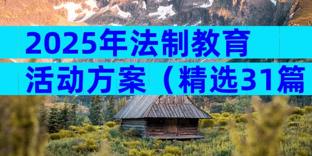 2025年法制教育活动方案（精选31篇）