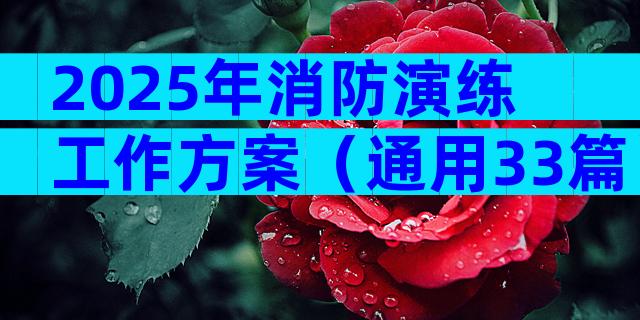 2025年消防演练工作方案（通用33篇）