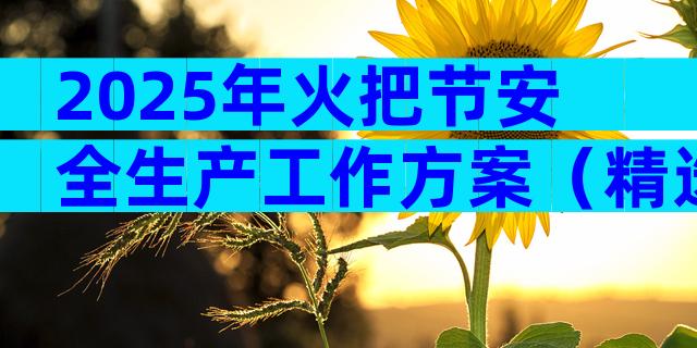 2025年火把节安全生产工作方案（精选30篇）